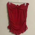 Mossimo One Piece Swimsuit Crochet Halter Skirted Red NWT New Size Medium Photo 0