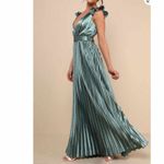 Lulus Exceptional Drama Sage Green Satin Lace Photo 6