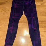 Brooks  Women's Running Leggings Purple Geometric Activewear Size L No drawstring Photo 0