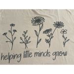 Womens Graphic T Shirt Helping Little Minds Grow XL Floral Print Short SCream XL Tan Photo 3