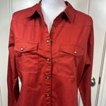 Shyanne  Women’s Solid Long Sleeve Button Down Stretch Riding Shirt Size Large Photo 2