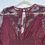 Free People Marlie Lace Mini Dress Velvet Sheer Garnet Bell Sleeve Small NEW Photo 14