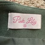 Pink Lily  OTHER HALF OF ME OLIVE TIE WAIST SUEDE SKIRT Size M-Medium Photo 4