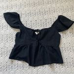 LA Hearts PacSun Short Sleeve Keyhole Babydoll Top Black (Large) Photo 1