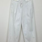 J.Crew Tall Pleated Button Front Pant Chino White High Rise Straight US 8 NWT Photo 5