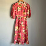 NEW EVER NEW LINEN BLEND Cartier Linen Midi Dress Pink Size 0 Photo 3