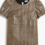 J CREW Gold Black Plaid Metallic Bow Top Size Small NEW NWT Photo 0