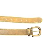 Capezio  Crackled Leather Belt‎ Size M L metallic Gold Distressed Adjustable Photo 9