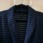 Susan Lawrence Black and blue striped career blazer size XL Photo 2