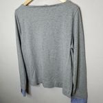 J.Crew  PinStripe Hem Layered SweatShirt Women Gray Size‎ Large Photo 4