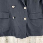 Ralph Lauren Lauren  Blazer Jacket‎ Womens 6 Black Worsted Wool Double Breasted Photo 2