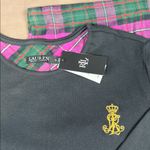 Ralph Lauren Lauren NWT 2 Piece Black Knit Top Pink Plaid Long Pant Pajamas Set Photo 3