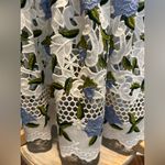 Just Me  Embroidered Lace white/Blue Floral Midi Dress size Medium Photo 8