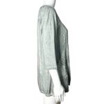 Ania A Shirt‎ Womens Small Dusty Blue Lace Accents Pocket Lagenlook Artsy Boho Photo 1