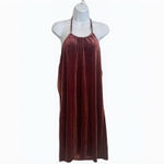 Wild Fable Women's Velour Halter Burgundy Mini Dress - Size XXL Photo 5