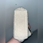 Neiman Marcus Shearling Suede Lining Makeup Bag Cream Black Designer Luxury Warm Photo 2