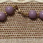 Monet Vintage  Light Purple Acrylic Bead Necklace Lavender Gold Tone 29" Layer Photo 2