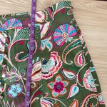 Loft 8 NEW Paisley Seamed Button Midi Skirt Slit Cut Front Green Colorful Floral Photo 11