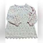 Romantic Pink Floral Appliqué Blouse Cottagecore Vibes Whimsical Scalloped Sz S Photo 12