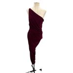 Norma Kamali  Diana Gown One Shoulder Bodysuit Ruched Plus Maroon Size Small Photo 1