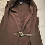 CHAPS  Sweater Womens Small Cardigan Brown Lapel Knit Sleeveless Office Casual Photo 0