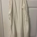 Cute White Feathery Mini Dress Size L Photo 1