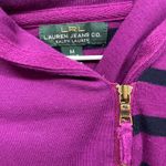 Lauren Jeans co purple and navy pullover top cute collar with zipper  Photo 2