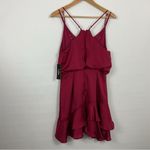 Lulus On The Floor Fuchsia Satin Ruffle Dress Size Small Photo 1