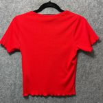 Faded Rose Las Vegas Baby Tee Size M Red Lettuce Hem Ribbed Y2K Crop Top Size M Photo 5