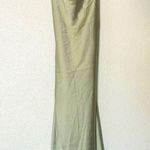 Show Me Your Mumu Verona Cowl Midi Slip Dress Moss Green Luxe Satin Size Small Photo 2