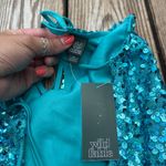 Wild Fable NWT | size medium | Sparkling Blue Sequin Dress with lace up back Photo 3