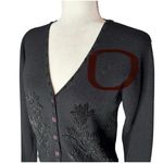 Karen Kane Vintage Black Beaded Merino Wool Cardigan Sweater Small Hong Kong Photo 7