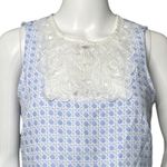 Romeo + Juliet Dress Women Small Blue White Geometric Shift Lace Feminine Preppy Photo 5