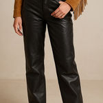 Margaret Godfrey Black Genuine Leather Pants Size 6 Photo 0