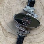 Vintage 80/90s Prema lightning bolt faux crystal round adjustable strap watch Photo 0