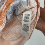 Chico's  1 Size M Boho Top Shirt Orange Paisley Floral Embroidered Beaded Casual Photo 8