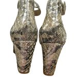 VanEli Boden Marmi Snakeskin Wedge Gold/Beige Brown/Gray Velcro Ankle Strap Shoe Silver Size 8 Photo 6