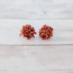 Vintage Screw Back Earrings Burnt Orange 5/8" Photo 1