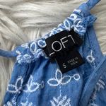 Loft Blue Embroidered Halter Cotton Romper Photo 6