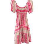 Sofia Collection Zelma Jacquard Midi Dress in Neon Hot Pink Size Small Pink Photo 5
