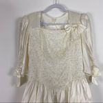 Gunne Sax  Vintage Ivory Ruffle Satin Dress Cottagecore Bridal Medium Photo 5