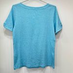 Chico's Chico’s Heathered Teal Wide Neck Short Sleeve 100% Cotton Tee Size 1 / Medium Photo 3