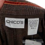 Chico's  Playful Plaid Boston Crop Pants in Chocolate Brown Women's Size 2 NWT Photo 4
