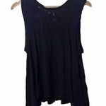 Free People  Tank Top Womens Small Black Meant to Be Lace Linen Swing Boho Photo 0
