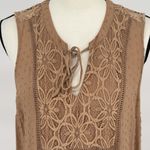 Torrid Swiss Dot Crochet Inset Tank Indian Tan Women's Plus Size 0 Photo 4