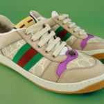 Gucci  Screener Ace Women's GG Sylvie Web Enamel Logo Supreme Sneakers EU 40.5 Photo 0