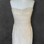 Free People Cream Strapless Lace Mini Dress size 12 Feminine Romantic Flirty Photo 0