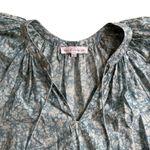 House of Harlow 1960 Blue White Martine Seafoam Print Boho Puff Sleeve White Photo 7