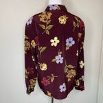 Jones Wear Burgundy Floral Blouse Sz Medium Photo 2