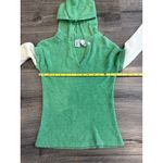 Source Unknown Y2K Green Terry Cloth Hoodie Sweatshirt with Contrast Sleeves Size S Photo 3